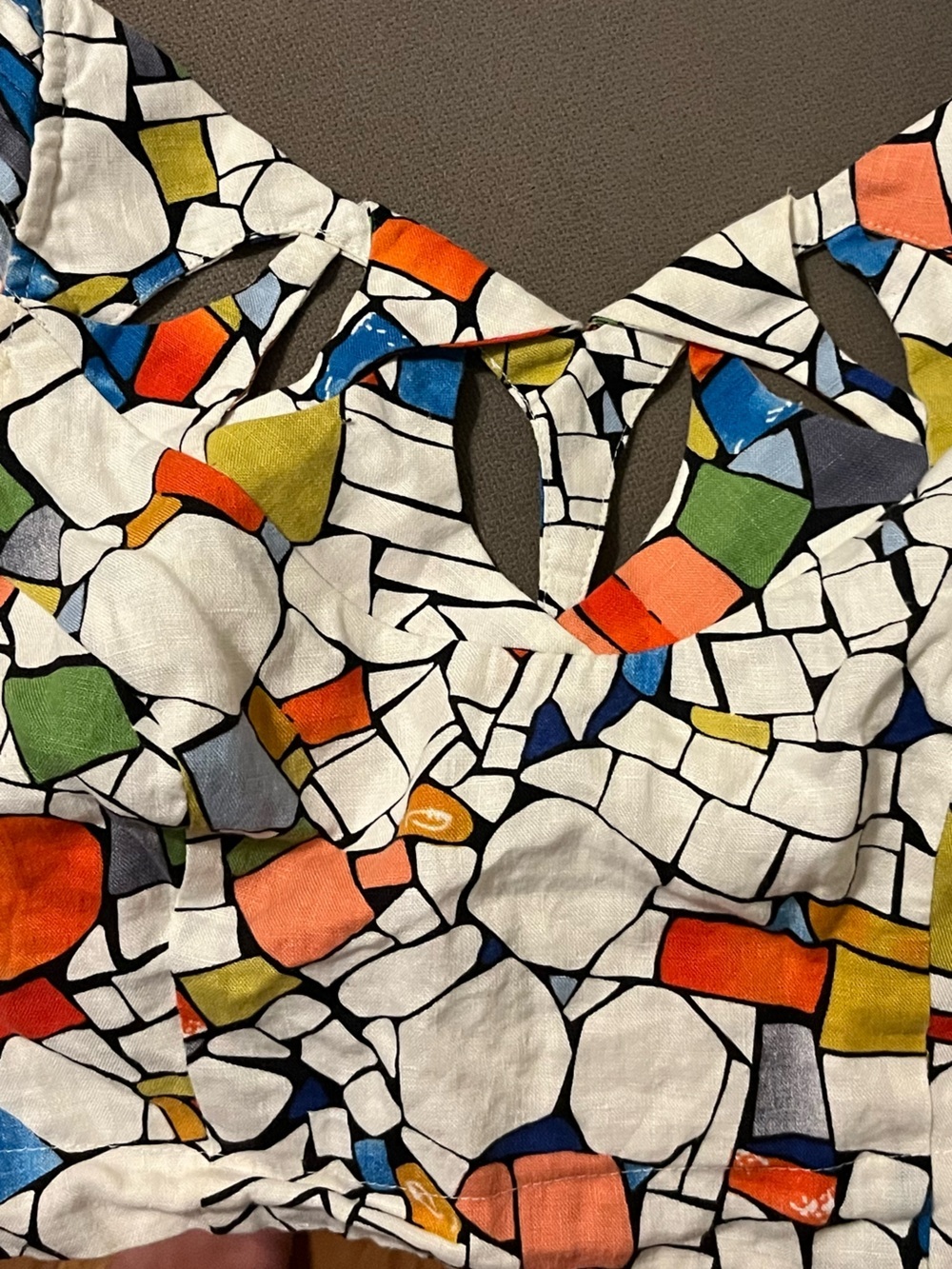 Maeve *rare Anthropologie size 6 Multicolor Mosaic Jocelyn stained glass  Top - Picture 2 of 4